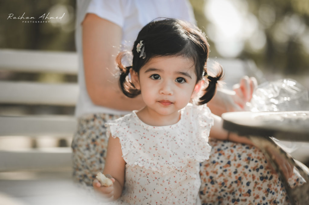 Toddler gazing into camera