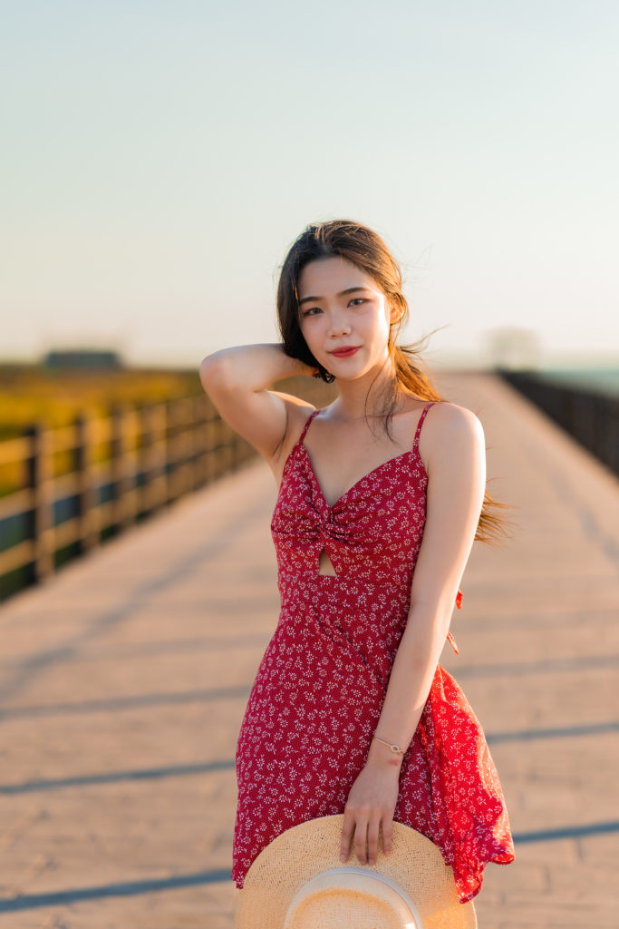 Woman looking straight into camera