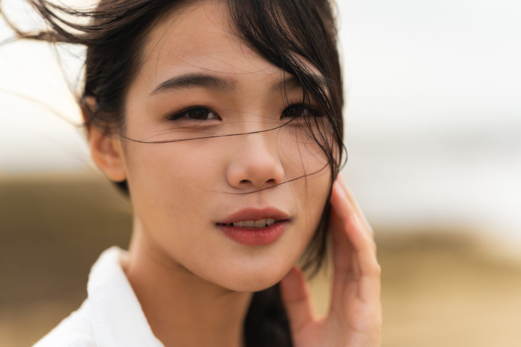 Portrait of woman looking into camera