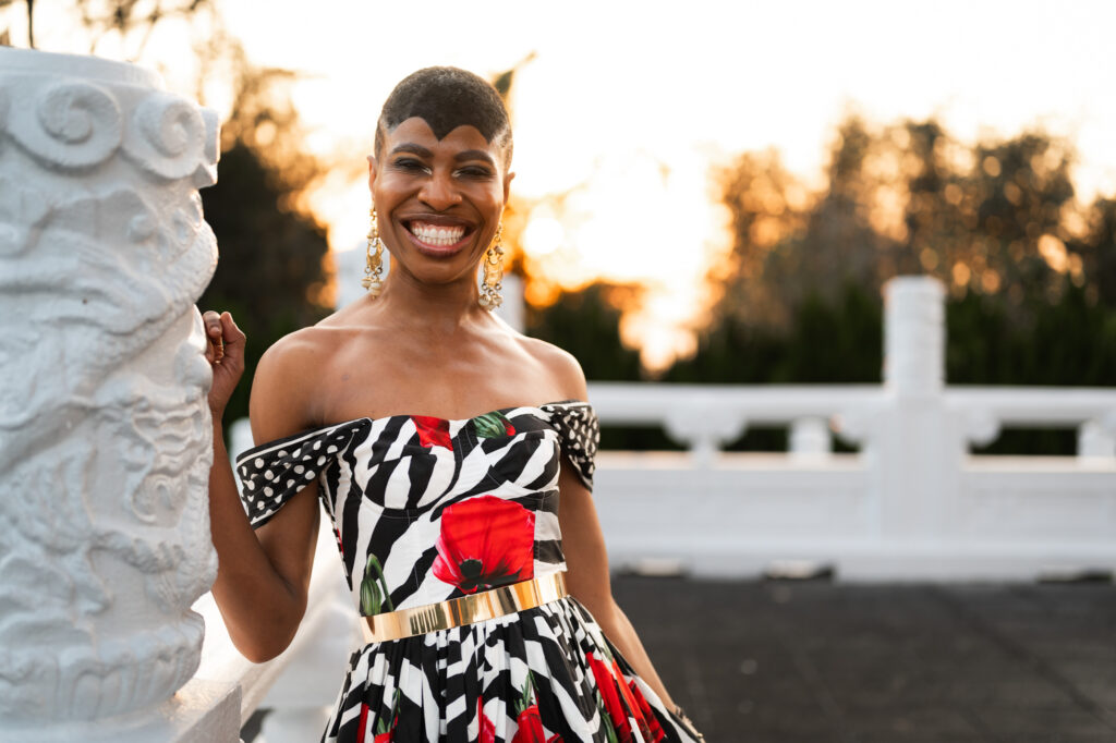 Woman smiling at camera