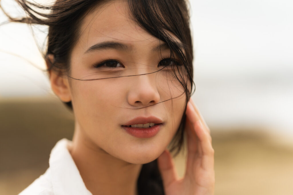 Portrait of woman looking into camera