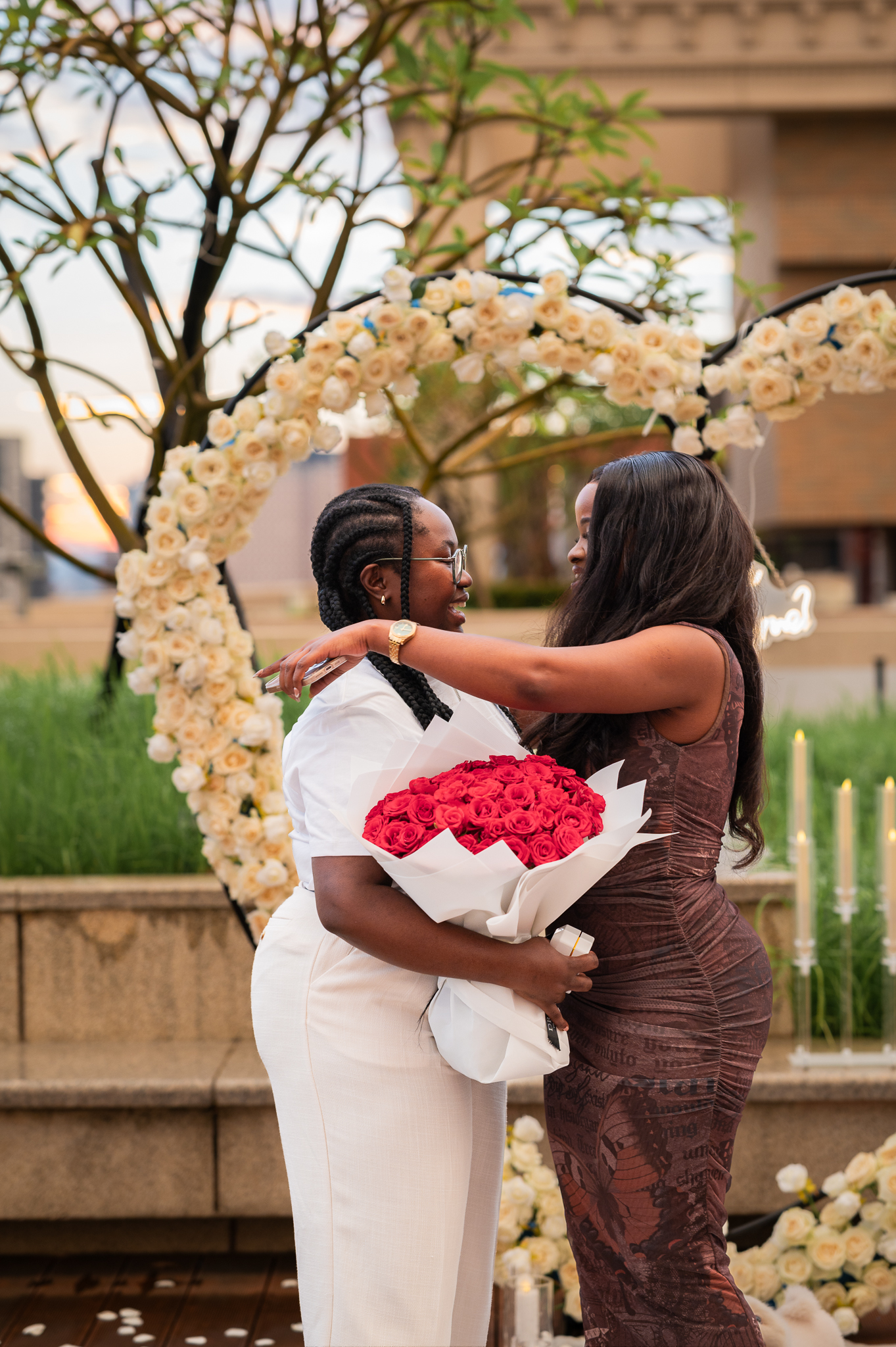Couple getting engaged