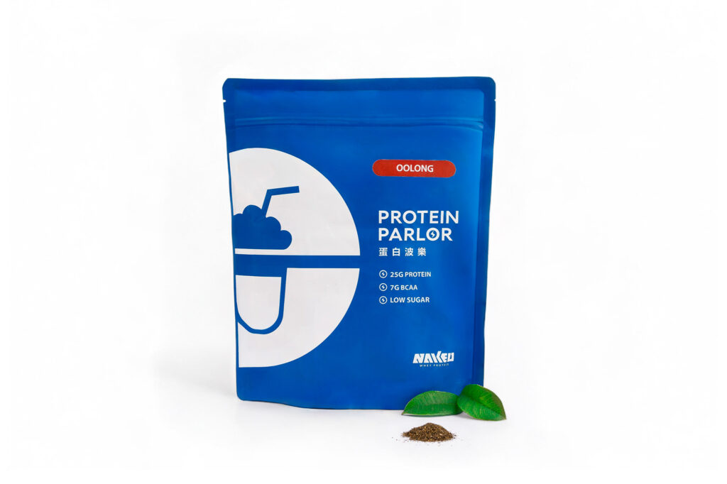 Photoshoot of protein powder bag